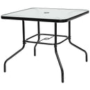 5 Pieces Outdoor Dining Set with 4 Stackable Chair and High-Back Cushions