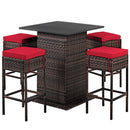 5 Pieces Patio Rattan Bar