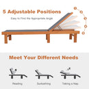Adjustable Wood Chaise Lounge Chair with 5-Position Backrest
