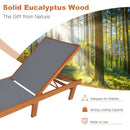 Adjustable Wood Chaise Lounge Chair with 5-Position Backrest