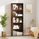 5-Tier Bookshelf Open Bookcase Freestanding Display Shelf Storage Organizer-Rustic Brown