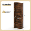 5-Tier Bookshelf Open Bookcase Freestanding Display Shelf Storage Organizer-Rustic Brown