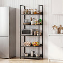 5-Tier Bookshelf Tall Wooden Open Bookcase with Back Panels