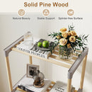 5-Tier Pine Wood Bookshelf with Open Shelves