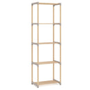5-Tier Pine Wood Bookshelf with Open Shelves