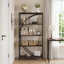 5-Tier Bookshelf with Half-Moon Shape for Living Room and Home Office