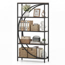 5-Tier Bookshelf with Half-Moon Shape for Living Room and Home Office