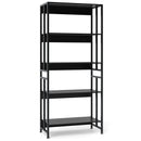 5-Tier Bookshelf with Adjustable and Tiltable Shelves