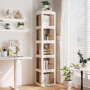 5-Tier Foldable Rotating Bookshelf 360° Spinning Bookcase with Swivel Base-White