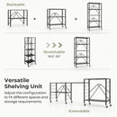 5-Tier Foldable Storage Shelf with Wheels-Black