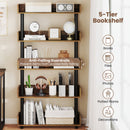 5-Tier Open Bookcase with Industrial Storage Unit