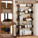 5-Tier Open Bookcase with Industrial Storage Unit