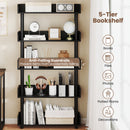 5-Tier Open Bookcase with Industrial Storage Unit