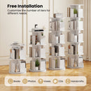 5-Tier Rotating Bookshelf 360° Display Rack with Dividers and Anti-falling Baffles
