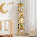 5-Tier Rotating Bookshelf 360° Display Rack with Dividers and Anti-falling Baffles