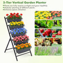 5-Tier Vertical Raised Garden Bed with Drainage System and Removable Trays for Vegetables