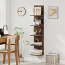 5-Tier Wall Mounted Shelf Unit with Wood Grain