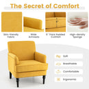 Modern Upholstered Padded Accent Chair with Rubber Wood Legs
