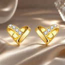 925 Sterling Silver Earrings with Pavé Setting CZ in Gold Plated