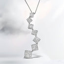 10K White Gold 1 cttw Diamond Snake Curved Pendant Necklace (H-I, I1-I2)