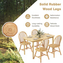5 Pieces Wooden Dining Table Set with 4 Windsor Chairs