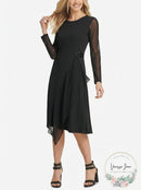 DKNY Womens Illusion Sleeve Dress
