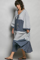 POL Tiered Boho Two-Tone Maxi Dress