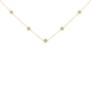 Yellow Color Plated Sterling Silver Diamond Station Necklace (1/2 cttw, K-L Color, I2-I3 Clarity)