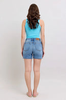 Judy Blue Full Size 2 Button Denim Shorts with Pockets Plus Size