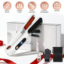 Cordless Hair Straightener Brush 2-in-1 Ceramic Flat Iron