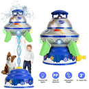 UFO Water Sprinkler Outdoor Summer Rocket Toy With Colorful LED Lights 360¡ Spinning 1.64FT To 6.56FT Adjustable Height Birthday Summer Gift For Girls