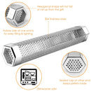 Pellet Smoker Tube 12" Stainless Steel BBQ Grill Smoker Tube Pipe For Wood Chips Cold Hot Smoking