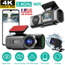 4K/1080P Dual Chanel Car Dash Cam 2.4GHz WiFi Car Camera Mini Driving Recorder with 140¡ Wide Angle APP Control Night Vision G-sensor Loop Recording
