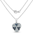 2.73 Carat Genuine Blue Sapphire and Aquamarine .925 Sterling Silver Pendant