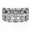 Diamond Studded Four Leaf Clover Motif Ring in 14k White Gold (1/4 cttw)