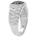 0.22 Carat Genuine Black Diamond .925 Sterling Silver Ring