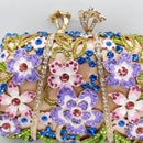 Enamel Flower Diamond Clutch
