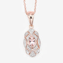 0.52 Carat Genuine Morganite and White Topaz .925 Sterling Silver Pendant