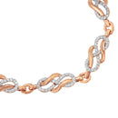 10K Rose Gold 1.0 Cttw Diamond Infinity Loop and Swirl Link Bracelet (I-J Color, I2-I3 Clarity) - 7.25" Inches
