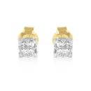 10k Yellow Gold Princess Diamond Quad Stud Earrings (1/4 cttw, J-K Color, I2-I3 Clarity)