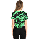 Slime in the Dark Green and Black Oil Spill Cropped Baseball Jersey