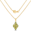 14K Yellow Gold Plated 4.02 Carat Genuine Peridot & White Topaz .925 Sterling Silver Pendant