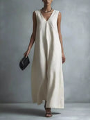 Full Size V-Neck Sleeveless Maxi Dress Plus Size