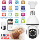E27 WiFi Bulb Camera 1080P FHD WiFi IP Pan Tilt Security Surveillance Camera with Two-Way Audio Full Color Night Vision Flood Light Motion Tracking Si
