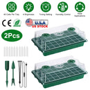 2Pcs 40 Cells Seed Starter Tray Plant Grow Light with 4 Adjustable Brightness Automatic Timing Setting Humidity Dome Plant Germination Garden
