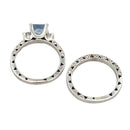 Antique Style Engagement Ring Set 14KT White Gold
