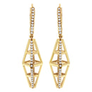 14K Yellow Gold 5/8 Cttw Diamond Geometrical Pillar Drop and Dangle Earrings (G-H Color, SI1-SI2 Clarity)