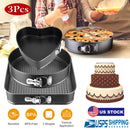 Non-stick Springform Cake Pan Leakproof 9"10"11" Bakeware Pan w/ Removable Bottom 3Pcs/Set