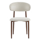 Upholstered Dining Chairs Set of 2 with Curved Back