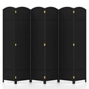 6-Panel Room Divider 5.6 FT Tall Folding Privacy Screen with Hand-woven Texture